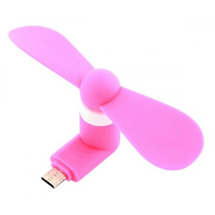 MicroUSB ventilátor (pl. mobiltelefonra), pink színű