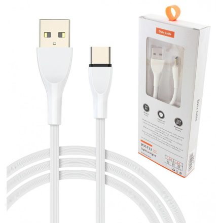 USB-C töltőkábel (QC 2,1A) 1 méter, fehér, max. 6A