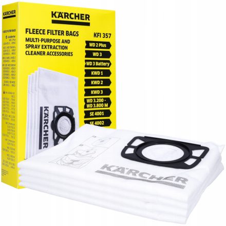 Kärcher szintetikus porzsák nagyméretű (eredeti) KARCHER SE 4001 WD3 MV3 porszívókhoz (6.863-314.0) 4 db