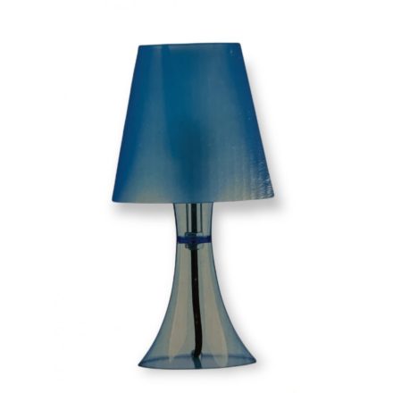 Lámpa asztali, búrával, 25 cm, kék színben, E14, 40W, 230V kapcsolóval    
