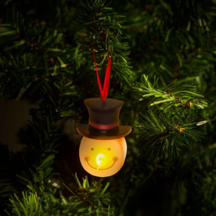 Karácsonyfadísz LED teamécses - hóember - 2 db