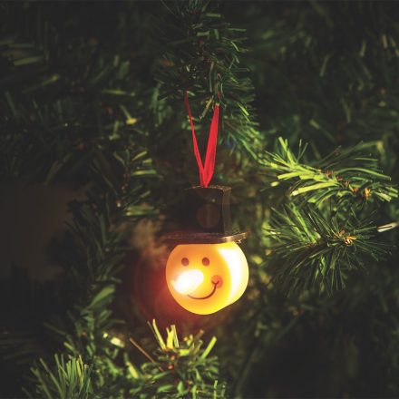 Karácsonyfadísz LED teamécses - hóember - 2 db