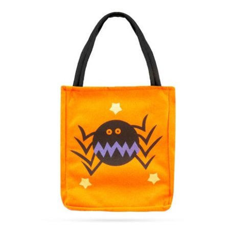 Halloween csokigyűjtő táska - textil, pók, 18 x 22 cm 